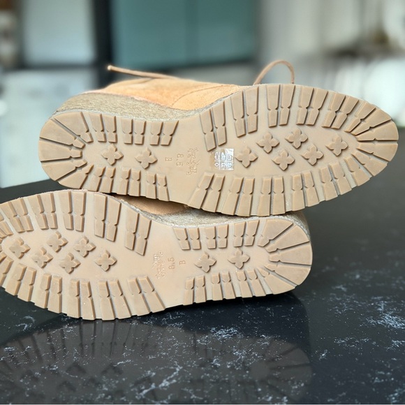 Coach Karson Suede Lace-Up Wedge Booties 8.5 - Picture 4 of 5